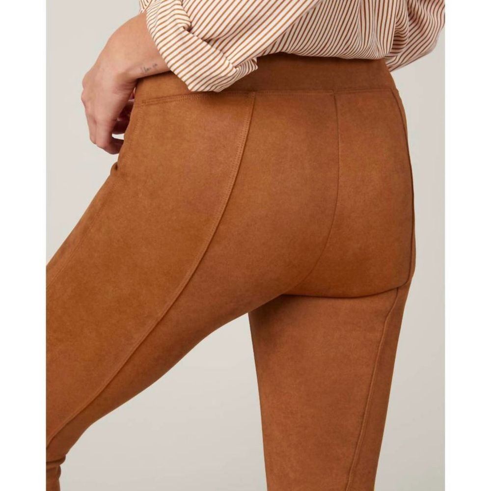 SPANX Faux Suede Skinny Leg Pants Rich Caramel L